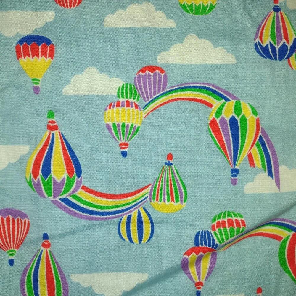 New hand made Baby quilt blanket with lovely hot air balloons and clouds